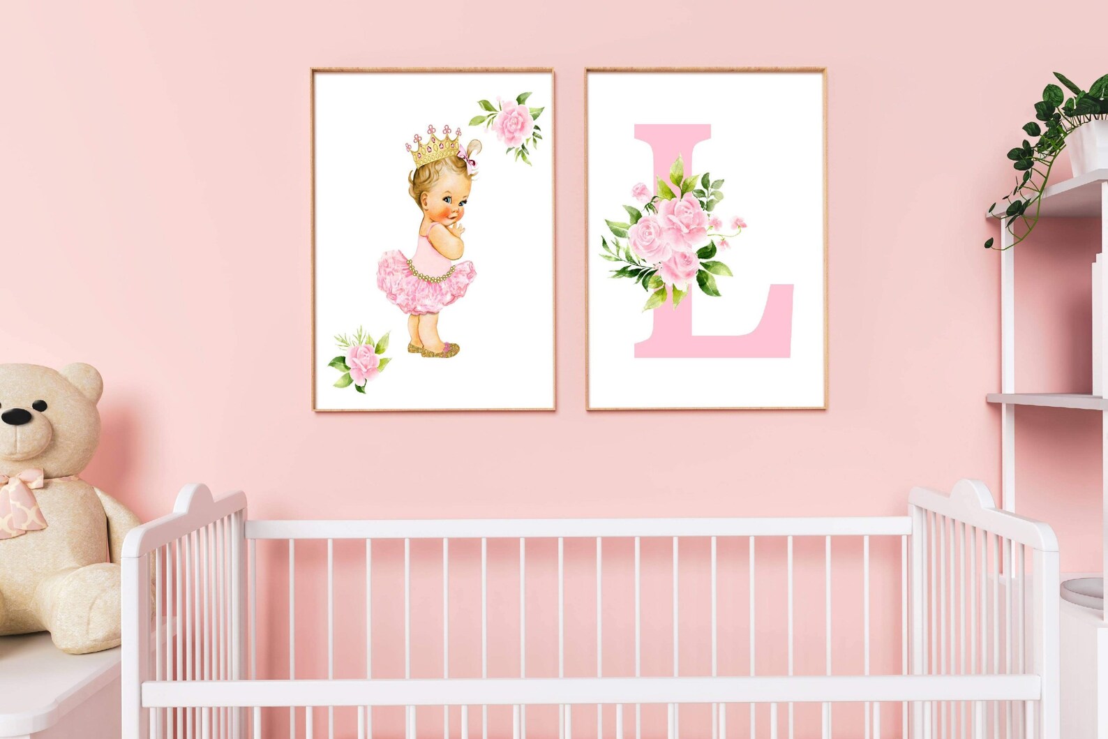 Set of 2 Baby Girl Nursery Prints Etsy