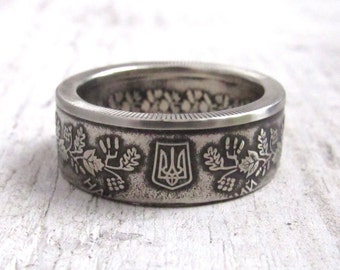Ukrainian Coin Ring, Souvenir from Ukraine, Coin Ring Ukraine, 2009 Birthday Gift, Ukrainian jewelry, Travel Gift Ukraine