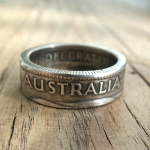 Silver Australian coin ring-  silver coin ring  - Australian jewelry - Souvenir from Australia - Australian Rings From Coins - Silver rings