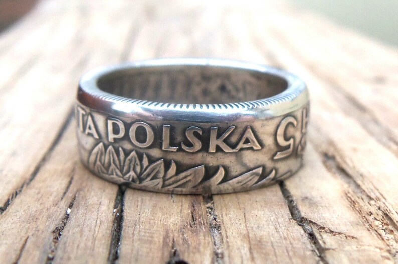Silver Coin Ring Poland Polish Souvenir Coin Ring Souvenir Etsy