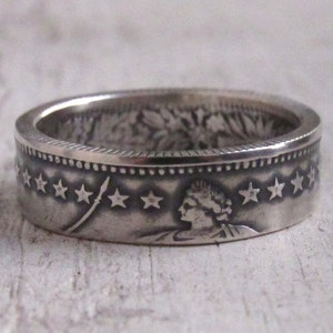 Swiss Silver Coin Ring - Switzerland 2 and 1 Franc Coin - Helvetia - Silver rings - Silver rings from Swiss coins - Swiss Jewelry