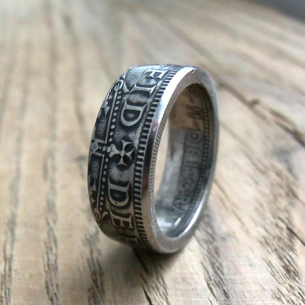 Great Britain One Shilling Coin Ring -UK coin ring - United Kingdom jewelry - Rings from coins - England