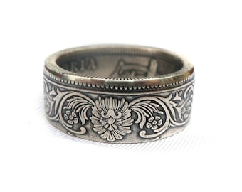 Rupee Coin Ring - India 1862 - 1901 One Rupee Coin - Silver coin ring - Handcrafted rings