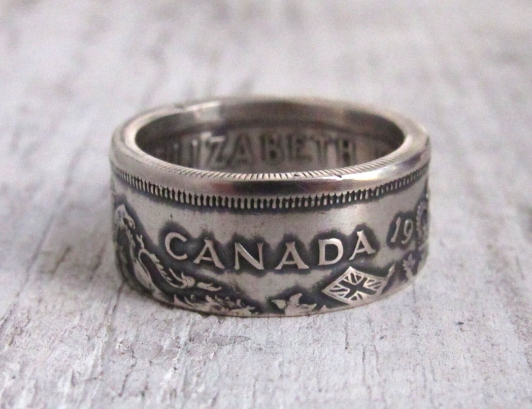 Canada Silver Coin Ring - Canadian Jewelry - Canadian Silver Coin Ring ...