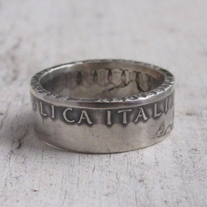 Silver Italy Coin Ring Rings from Coins Silver ring of Italy coins Italian jewelry Coin Rings from Italian 500 Lire Jewelry image 2