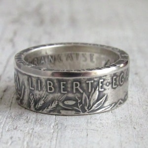 French Silver coin ring, French jewelry, French coin ring, French silver coin ring, France coin ring, Coin Ring France