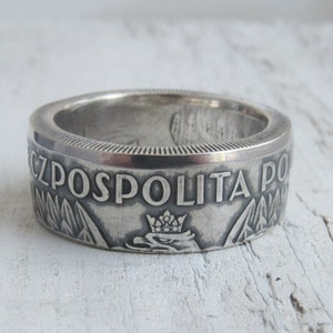 Poland Silver Coin Ring - Polish souvenir Coin Ring - Souvenir from Poland - 10 zlotych - Rings from Coins - Polski złotyh - Free Shipping