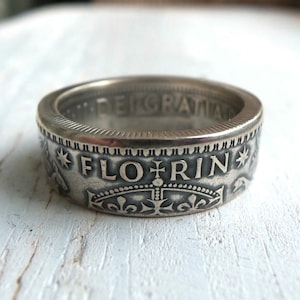 Australian Silver Coin Ring - Ring made from Australian silver Florin coin - Australia - Australian Coin Ring - Coin Jewelry