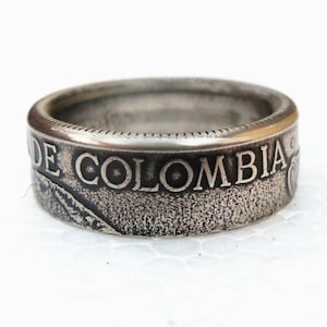 Colombian 1 Peso Coin Ring - Ring from coin - Souvenir from Colombia - Colombia Coin Ring - Colombian jewelry