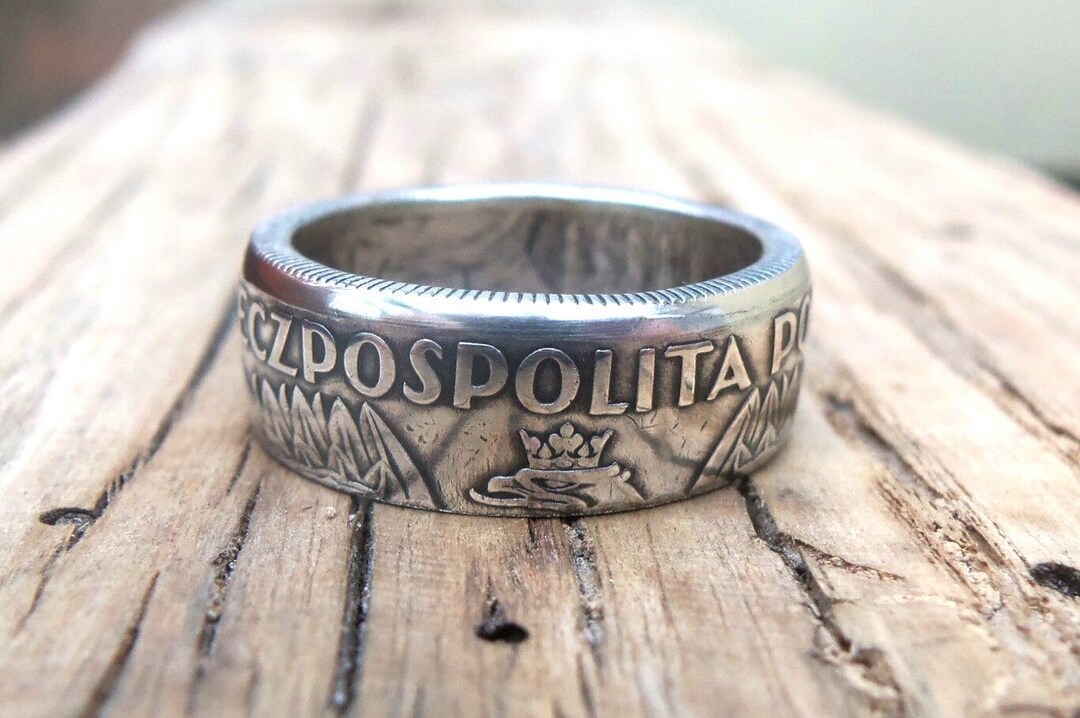 Silver Coin Ring Poland Polish Souvenir Coin Ring Souvenir From Poland