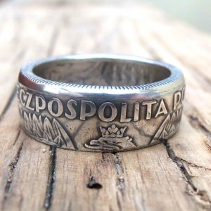 Silver Coin Ring Poland - Polish souvenir Coin Ring - Souvenir from Poland - 5 zlotych - Rings from Coins - Polski złotyh - Free Shipping