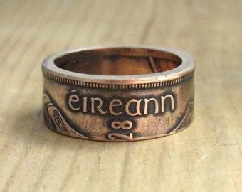 Irish Coin Ring - Travel Gift - Ring From Irish Coin - Coin Ring Ireland - Irish Jewelry - Irish Souvenir - Ireland - Ireland Coin Ring