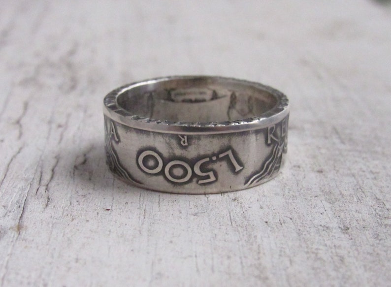 Silver Italy Coin Ring Rings from Coins Silver ring of Italy coins Italian jewelry Coin Rings from Italian 500 Lire Jewelry image 3