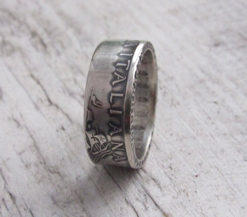 Silver Italy Coin Ring Rings from Coins Silver ring of Italy coins Italian jewelry Coin Rings from Italian 500 Lire Jewelry image 7