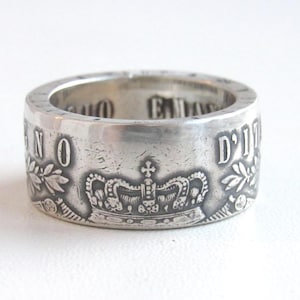 Italia Silver Coin Ring - Handmade Rings from Coins - Jewelry - Italian jewelry - silver coin ring - Italia - Italian souvenirs - Old Ring