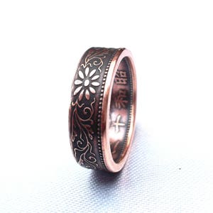 Japanese Coin Ring - Bronze 1 Sen Coin - Japanese jewelry - Souvenir from Japan - Coin ring Japan