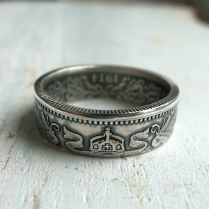 German Silver Coin Ring 1 Mark 1873-1916 - German coin ring - Silver coin ring - Deutschland - Coin Ring Germany - Ring From German Coin