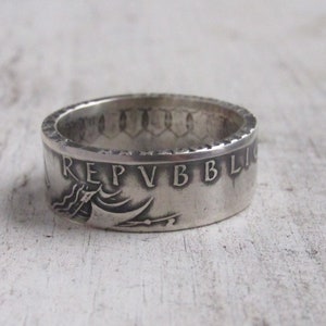 Silver Italy Coin Ring Rings from Coins Silver ring of Italy coins Italian jewelry Coin Rings from Italian 500 Lire Jewelry image 4