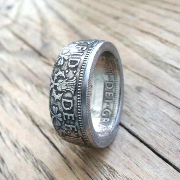 Two Shilling Great Britain Coin Ring - Coin Jewelry - British Coin Ring - UK Jewelry - Rings From British Coins - English Rings From Coins