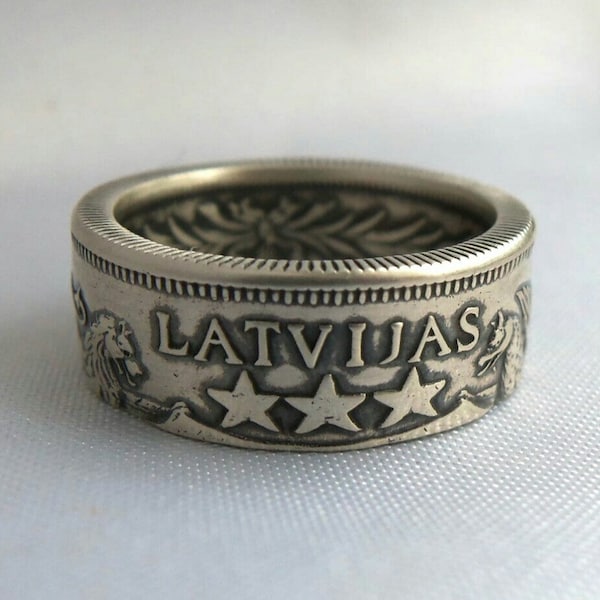 Silver Latvian Coin Ring - Latvia - Ring from Silver Coin - Silver Coin Ring - Latvian Jewelry - Handmade Silver Rings - Silver Rings