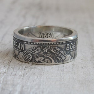 Silver Coin Ring USSR - Half Ruble USSR - coin ring USSR - 50 kopeks 1924 - 1926 - Silver rings - Russian silver rings - Handmade rings