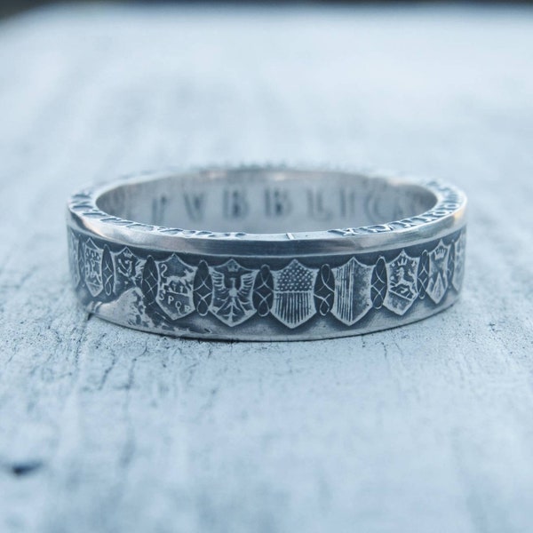 Silver Italian Coin Ring - Coin ring Italy - Italian jewelry - ring from Italian coin - Italy 500 Lire - Italy - Italian Rings- Size 5-12 US