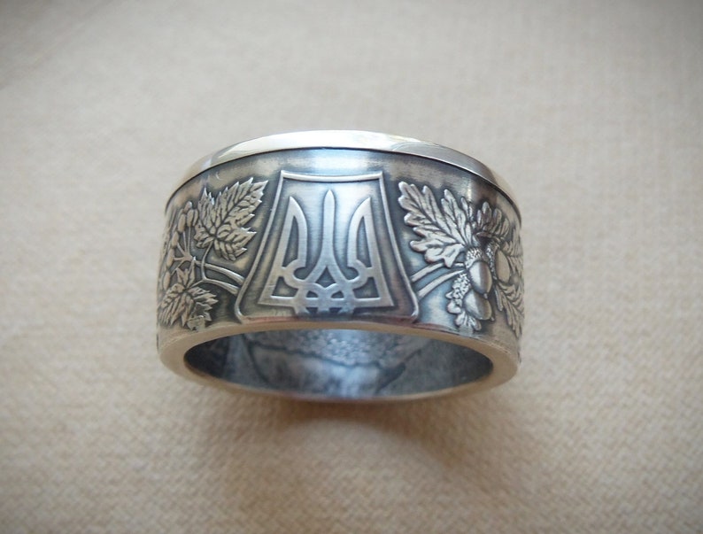 Bague pièce de monnaie Ukraine Ukraine monnaie en argent | Etsy