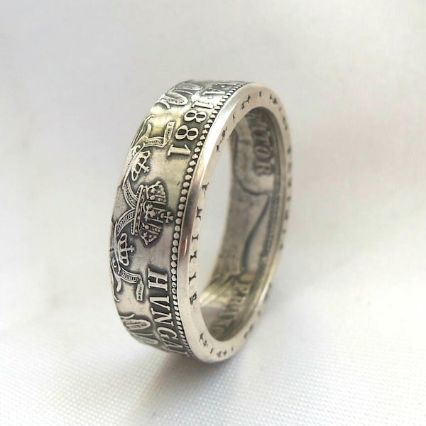 Austro-Hungarian Silver Coin Ring - Silver ring from a coin - Austrian coin ring - Hungarian coin ring - Austro-Hungary - Unusual rings