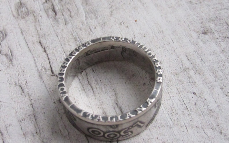 Silver Italy Coin Ring Rings from Coins Silver ring of Italy coins Italian jewelry Coin Rings from Italian 500 Lire Jewelry image 5