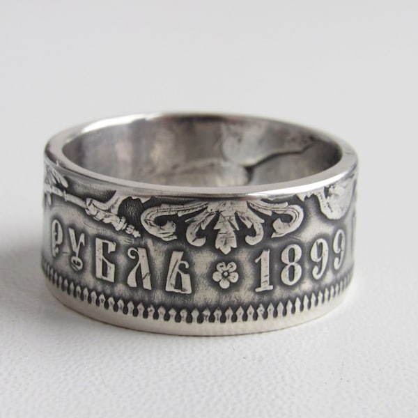 Russian Empire Coin Ring - Russian Empire - Russian Coin Ring - Ruble Coin Ring - Old Silver Ring - Rings From Silver Coins