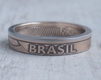 Brasilien Münzring - Brasilianischer Souvenirring - Brasilien - Schmuck aus Brasilien - Münzschmuck - Ring aus Münze - Brasilien Münzring