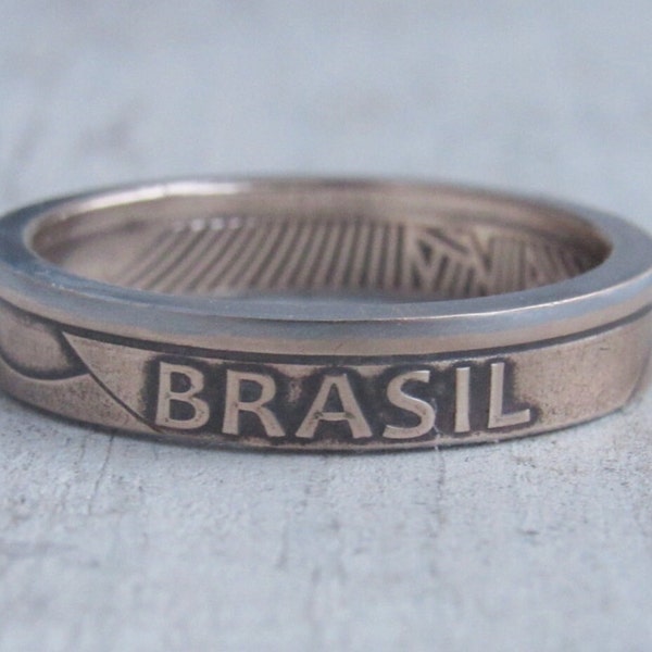 Brazil Coin Ring -  Brazilian souvenir - Brazil Coin Ring - Brazil - jewelry from Brazil - coin jewelry - Ring from coin -  Brasil coin ring