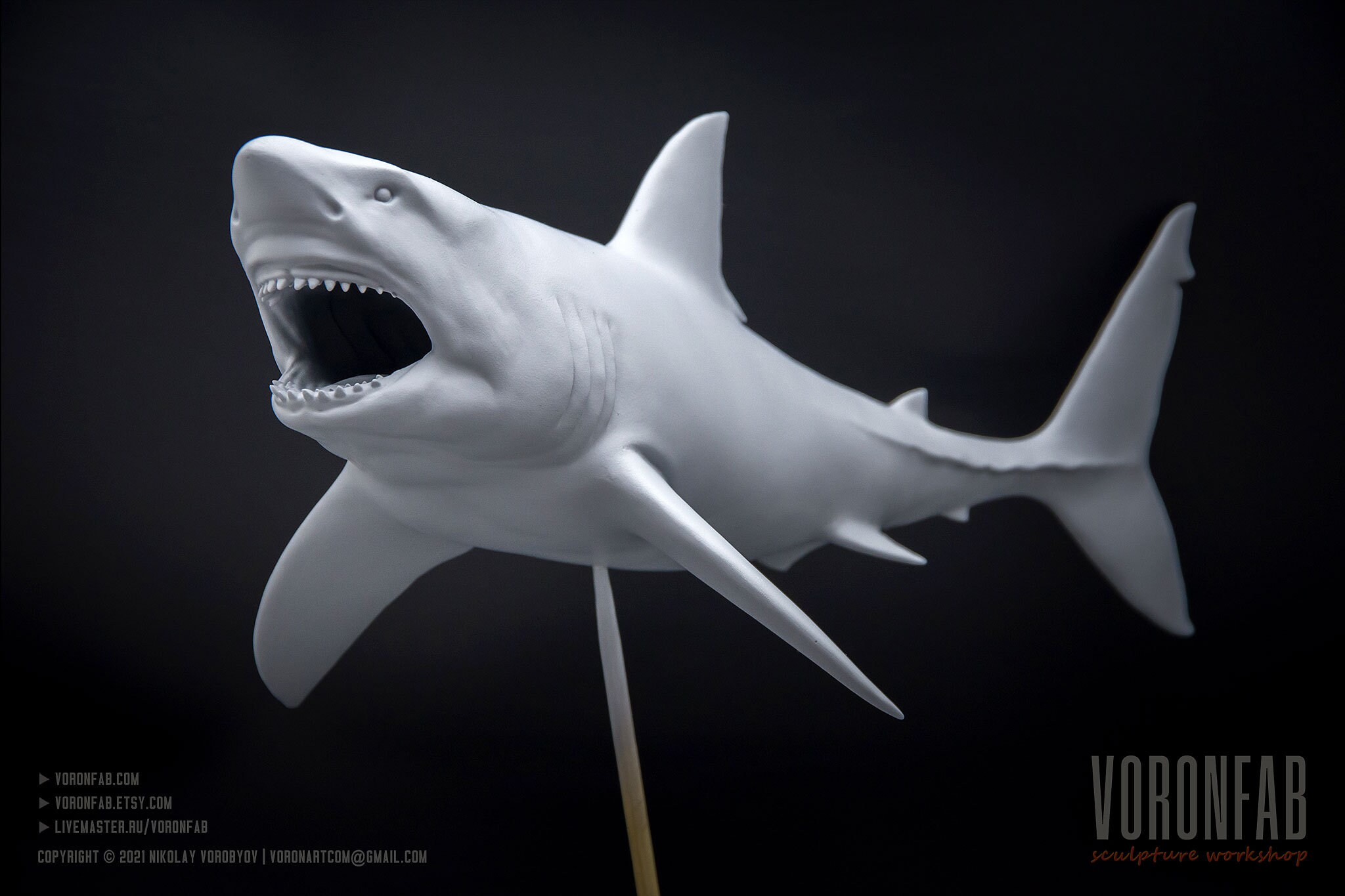 Great White Shark Attack Predatory Fish Agressive Pose Etsy