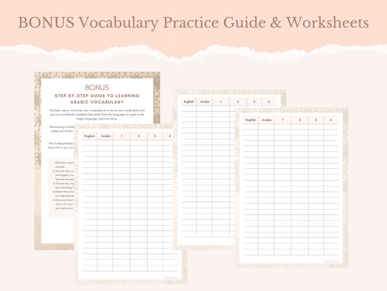 4 Week Arabic Language Study Planner Digital Download Electronic & Printable Goals, Tools, Resources, Schedule اللغة العربية image 4