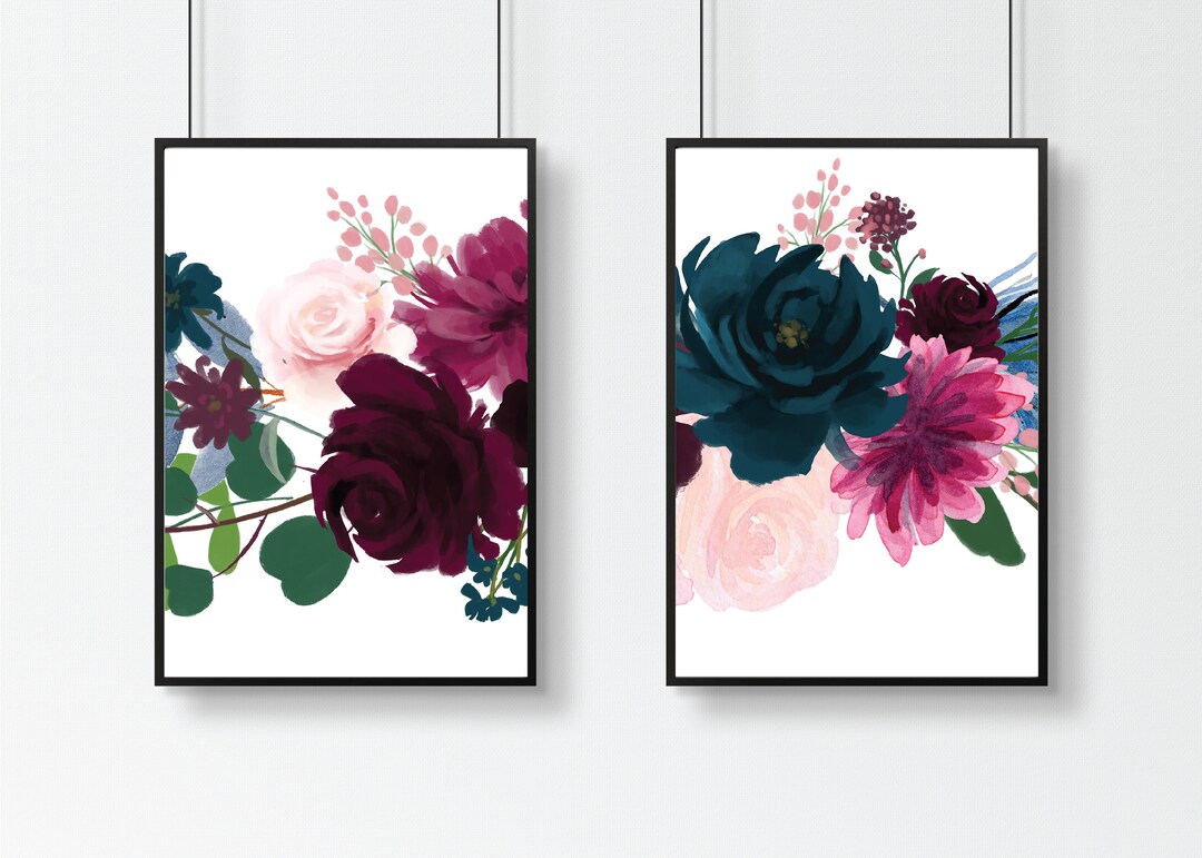 WATERCOLOR Floral Wall Art Watercolor Flower Art Watercolor Etsy