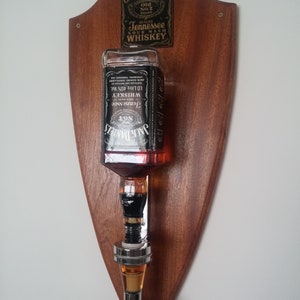 Whiskey dispenser,gift for husband,wooden dispenser,gift for men,drink & bar whiskey holder,alcohol wall dispenser,bottle storage,gifts.