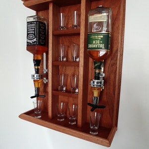 Bar/Dozownik na alkohol/Bar whisky/Uchwyt na butelkę do montażu na ścianie/Mini Bar/Uchwyt na whisky/Przechowywanie alkoholu/Dozownik whisky na 2 butelki