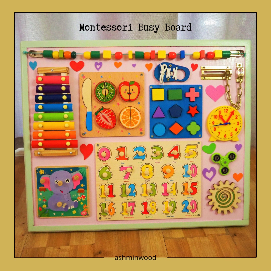 Montessori Busy Board 1 2 3 Year Old / Baby Girl Gift / for Toddlers ...