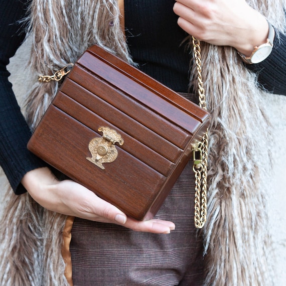 Luxury Women Wood Handbags, Wood Purses Handbags