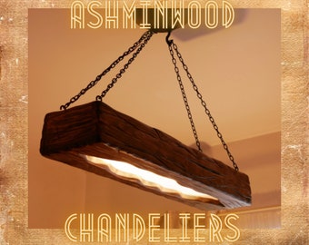 LED Wooden Chandelier-Wood Pendant Lamp-Industrial Lights-Restaurant Bar Chandelier-Rustic Lamp-Dining Chandelier