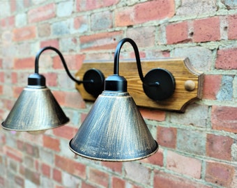 Industrial Lights Vintage English Style Wall Sconce Wall Lighting 2 Metal Shade Lights Wall Lamps