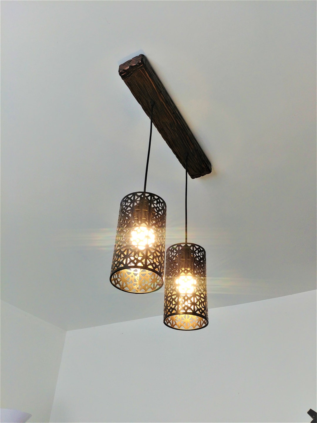 Farmhouse Wood Pendant Light Fixture/rustic Style - Etsy