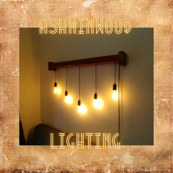 Wall Light,wood Fixture,wood Industrial Light,reclaimed Wood,wall