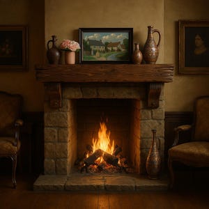 Fireplace Mantel, Rustic Mantel, Farmhouse Beam, Wood Mantel, Wall Shelf, Floating Mantel, Handmade Mantel, FREE SHIPPING!