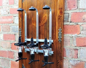 Whiskey Liquor Wall Mount  Dispenser /Alcohol dispenser/ 3 bottle holder /wood dispenser /gift for him /gift for dad/ for husband.
