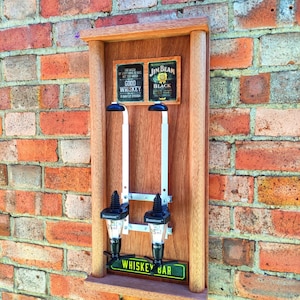 Whiskey&Liquor Dispenser/ wall alcohol dispenser /2 bottles holder/ hardwood dispenser/ gift for him/ gift for dad/ gift for husband.