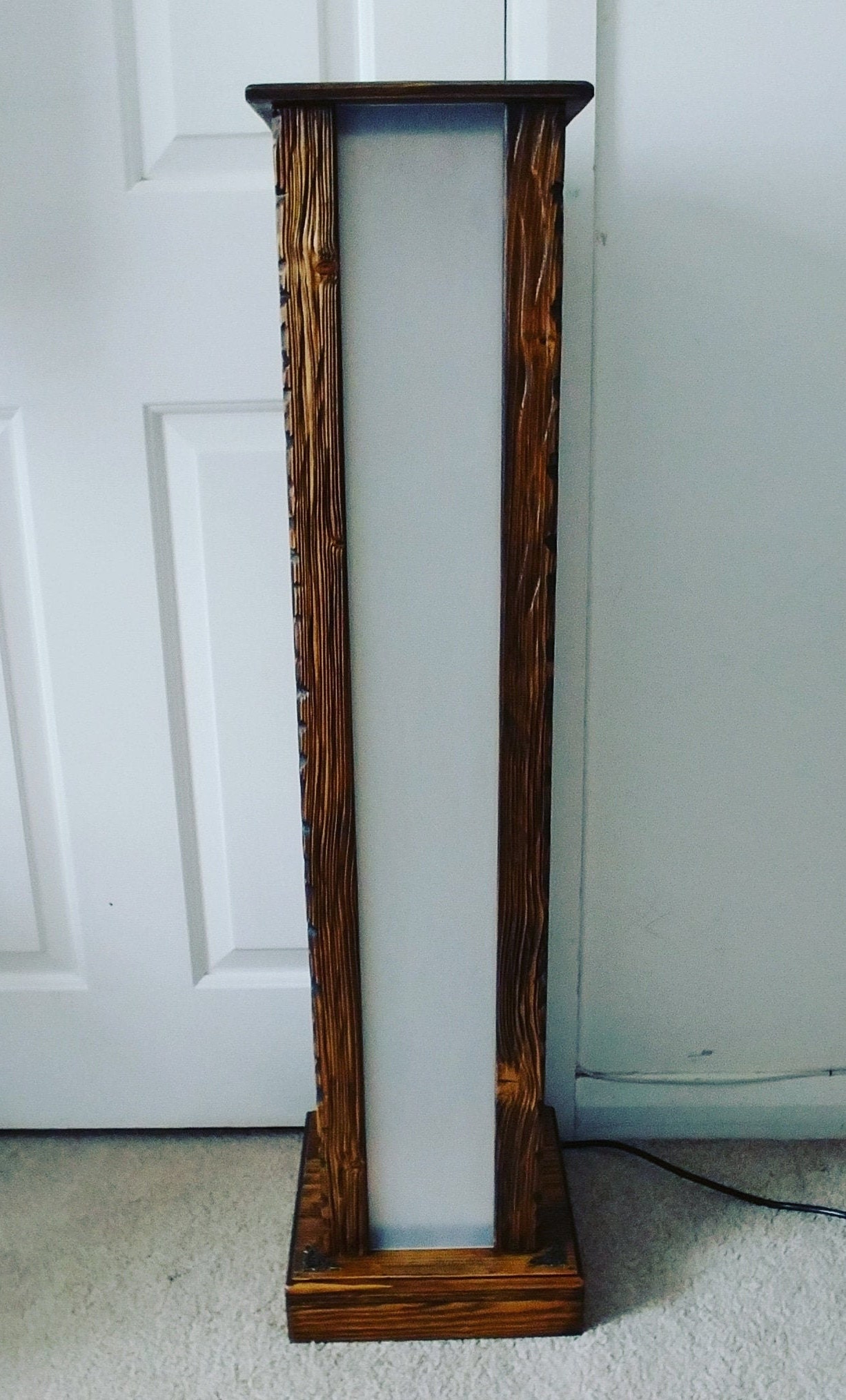 Floor Lamp Wood Dimming Lamp Wooden Standing Lamp Tower Lights Etsy