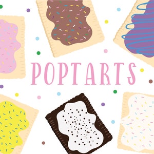 Pop Tarts Clipart / Pop Tarts / Toaster Pastry / Fun Food / Hand Drawn / Digital Download / Clip Art / Digital Drawings