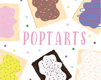Pop Tarts Clipart / Pop Tarts / Toaster Pastry / Fun Food / Hand Drawn / Digital Download / Clip Art / Digital Drawings