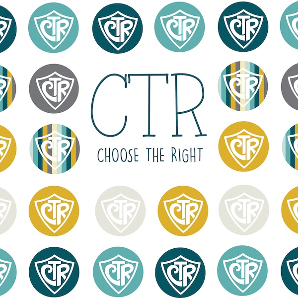 CTR Clipart / Choose the Right / CTR Stickers / Latter Day Saint / Digital Download / Primary Stickers /Instant Download